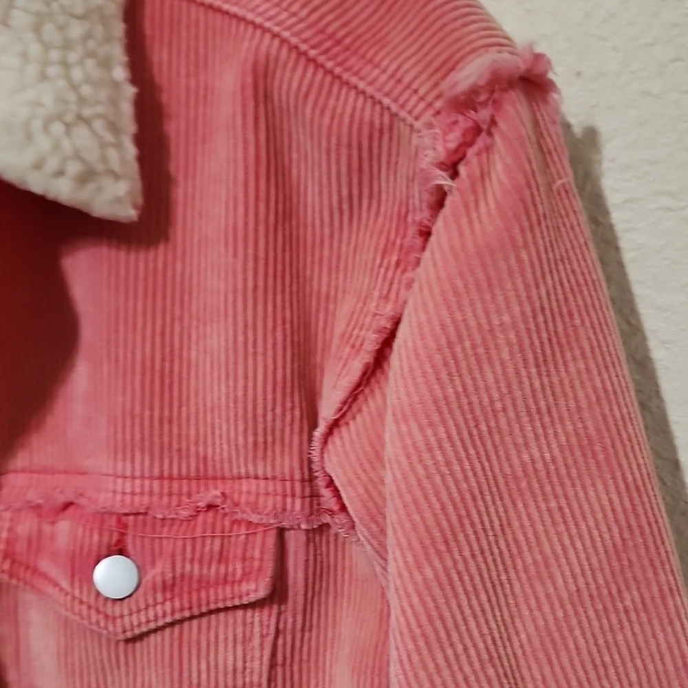 POL Pink and White Teddy Jacket with Sherpa Collar - Picture 11 of 15